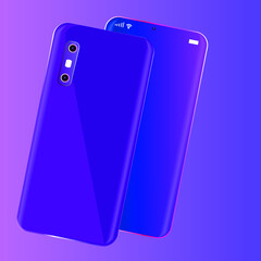 New popular smartphone on a purple background