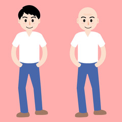 Fototapeta premium man character cartoon young&old A character for your project. Vector illustration in a flat style