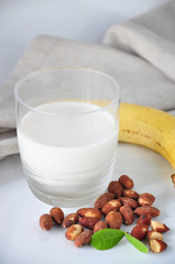 Close up Glass of Almond Milk