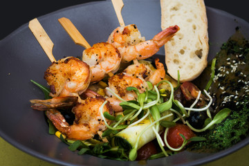 Chinese cuisine shrimp with hot sauce