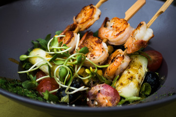 Chinese cuisine shrimp with hot sauce