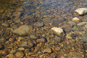 water and stones