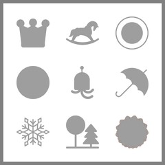 Fototapeta premium 9 light icon. Vector illustration light set. carousel and snowflake icons for light works