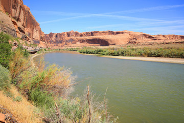 Fototapeta na wymiar Colorado Riverway Recreation Area near Moab in Utah, USA
