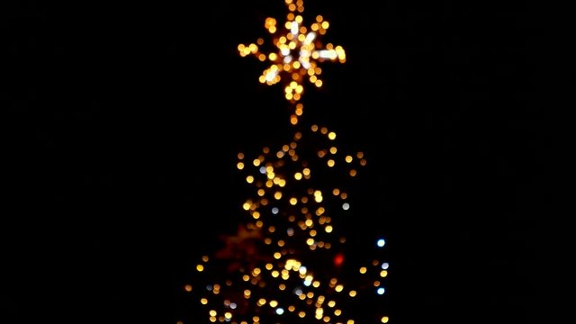 Slightly blurred christmas tree. Tricks of the light.