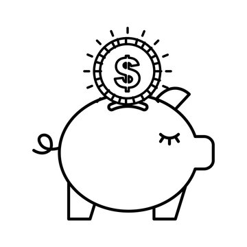 piggy bank coin security currency isolated image
