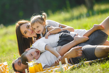 Happy family on picnic