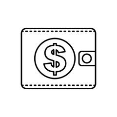 wallet dollar money isolated image