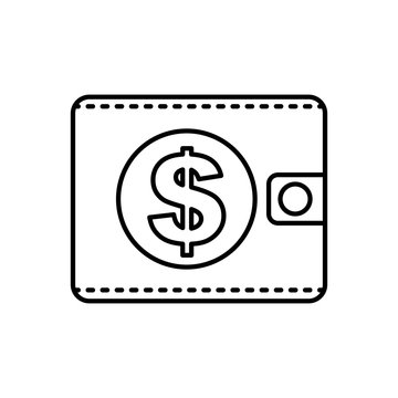 wallet dollar money isolated image