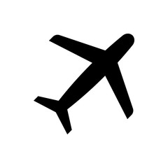 Obraz premium Airplane vector icon, aircraft symbol. Simple illustration, flat design for web or mobile app