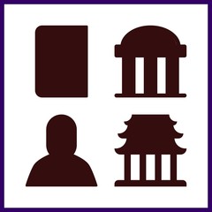 holy icon. temple and priest vector icons in holy set. Use this illustration for holy works.