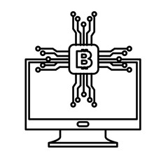 computer monitor bitcoin cryptocurrency digital