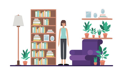 young woman on the livingroom