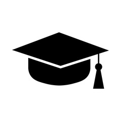 Education cap vector icon, graduation symbol. Simple illustration, flat design for web or mobile app