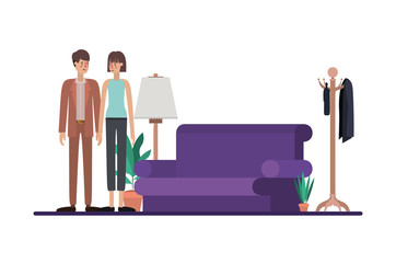 couple on livingroom avatars characters