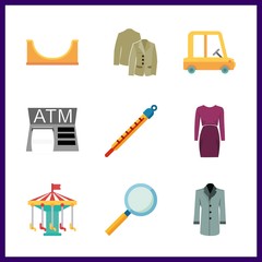 people icon. carousel and coat vector icons in people set. Use this illustration for people works.