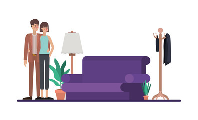 couple on livingroom avatars characters