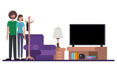 couple on livingroom avatars characters