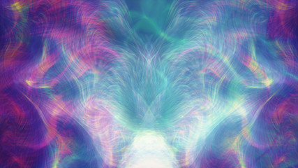 Plastic purple glowing shapes. Abstract reflection background