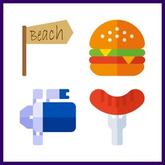 meat icon. starter and pilon vector icons in meat set. Use this illustration for meat works.