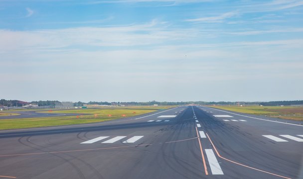 View of empty airport runway