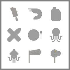 9 cooking icons set