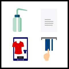 4 electronic icon. Vector illustration electronic set. receipt and accept icons for electronic works
