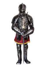 Fototapeta na wymiar A vintage european full body armor suit isolated against white background