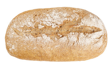 a loaf of white oval bread