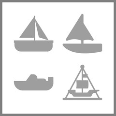 4 sail icon. Vector illustration sail set. sailboat and sail boat icons for sail works
