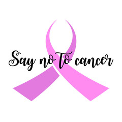 Health concept. Woman Pink Breast Cancer Awareness. Female Flat Vector Illustration Body. Breast Cancer October Awareness Month Campaign Background with ribbon symbol