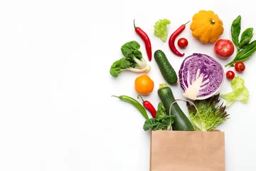 Cercles muraux Légumes Sac à provisions écologique avec des légumes biologiques