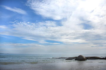 Fototapeta na wymiar blue sky over the sea.
