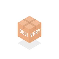 Fototapeta premium isometric delivery box simple logo