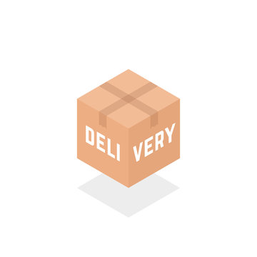 isometric delivery box simple logo