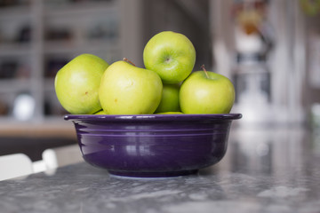 Green apples in a bowl
