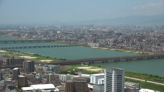 Osaka City and river