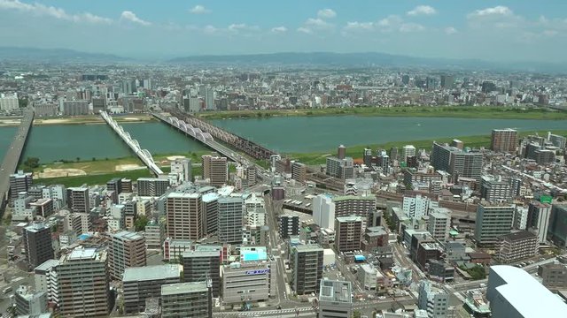 Osaka City and river