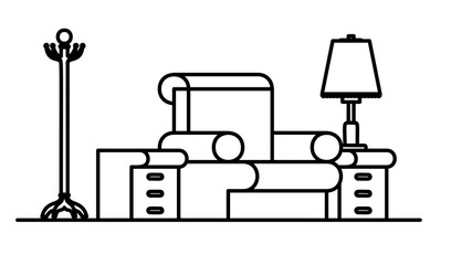 livingroom with coat rack scene