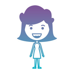 cartoon woman happy kawaii character