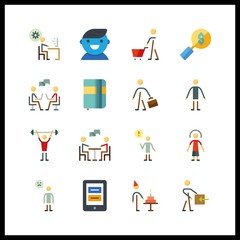 16 mobile icon. Vector illustration mobile set. search and online store icons for mobile works