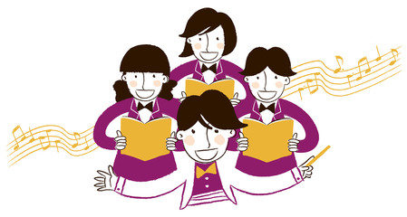 Group of people singing song 