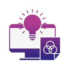 computer bulb idea creativity paper color tone