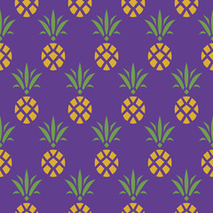 Pineapple Background. Vector Endless.