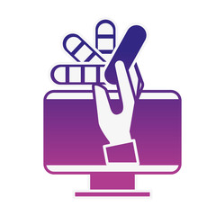 hand holding tone color palette computer graphic design