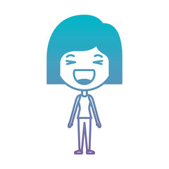 cartoon woman happy kawaii character