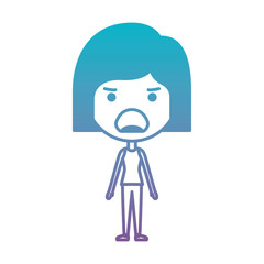 cartoon woman furious kawaii character