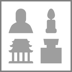 church icon. cologne and priest vector icons in church set. Use this illustration for church works.