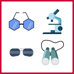 optical icon. sunglasses and binoculars vector icons in optical set. Use this illustration for optical works.