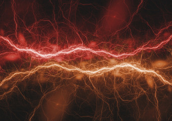 Hot fire lightning, abstract fractal plasma